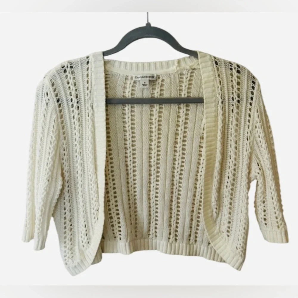 NWT - Croft & Barrow Ivory Open-Knit Cardigan